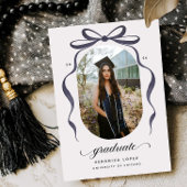 Black Bow Graduation Open House Party Invitation