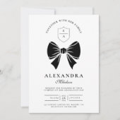 Black Bow Graduation Party Kaart (Voorkant)