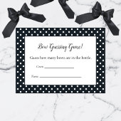 Black Bow Guessing Count Baby shower spel Informatiekaartje