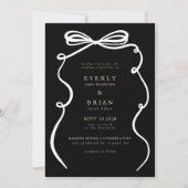 Black Bow Lijst huwelijksuitnodiging Kaart (Voorkant)