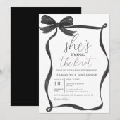 Black Bow lijst Vrijgezellenfeest Uitnodigen Kaart (Voorkant / Achterkant)