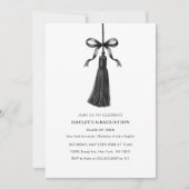 Black Bow Modern College Graduation Party Kaart (Voorkant)