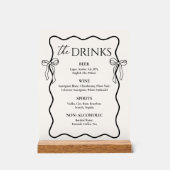 Black Bow Old Money Bar Mariage Menu Boisson (Recto)