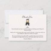 Black Bow Pearl Champagne Graduation Bedankkaart (Voorkant)