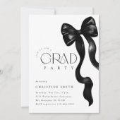 Black Bow Photo Grad Party Invitation (Devant)