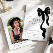 Black Bow Photo Grad Party Invitation