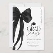 Black Bow Photo Graduation Invitation (Devant)