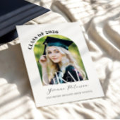 Black Bow Photo Graduation Invitation Kaart