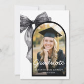 Black Bow Photo Graduation Kaart (Voorkant)