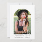 Black Bow Photo Graduation Party Invitation (Dos)
