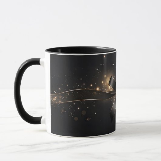 Black Bow & Ribbon Ceramic Mug (Gauche)