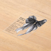 Black Bow She's Tying The Knot Bridal Shower Acryl Uitnodigingen (Laagn)