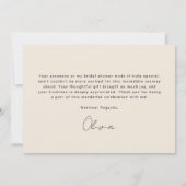 Black Bow She's Tying the Knot Bridal Shower Bedankkaart (Achterkant)