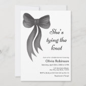 Black Bow She's Tying the Knot Bridal Shower Kaart (Voorkant)