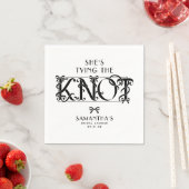 Black Bow She's Tying the Knot Chic Bridal Shower Servet (Insitu)