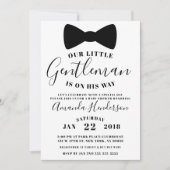 Black Bow Stropdas Gentleman Baby shower Invitatio Kaart (Voorkant)