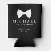 Black Bow Stropdas Groomsman persoonlijke bruiloft Blikjeskoeler (Voorkant)