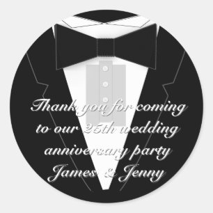 Black Bow Stropdas Tuxedo Ronde Sticker