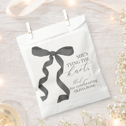 Black Bow Tying the Knot Vrijgezellenfeest Dessert Bedankzakje (Geknipt)