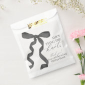 Black Bow Tying the Knot Vrijgezellenfeest Dessert Bedankzakje (Gezegeld)