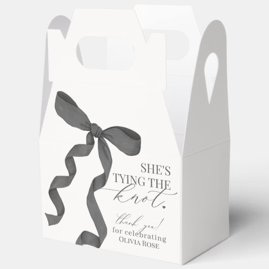 Black Bow Tying the Knot Vrijgezellenfeest Gift Bedankdoosjes (Open)