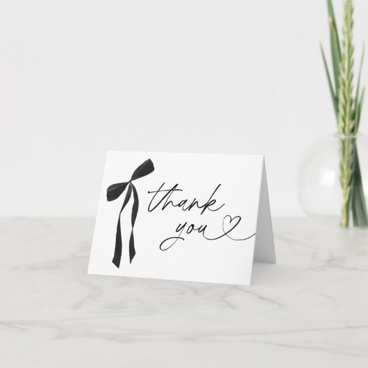 Black Bow Vrijgezellenfeest bedankkaart (Voorkant)