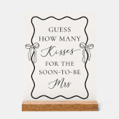 Black Bow Vrijgezellenfeest Raad eens hoeveel kuss Acryl Bord