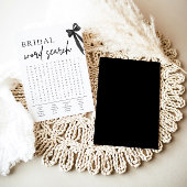 Black Bow Vrijgezellenfeest Word Search spel Kaart
