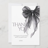 Black Bow Waterverf 18e Verjaardag Bedankt Card Kaart (Voorkant)