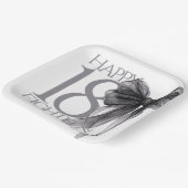 Black Bow Waterverf 18e verjaardag Papieren Bordje (Gebogen)