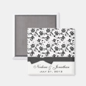 Black Bow Wedding Flower Magnet Magneet (Voorkant / Achterkant)