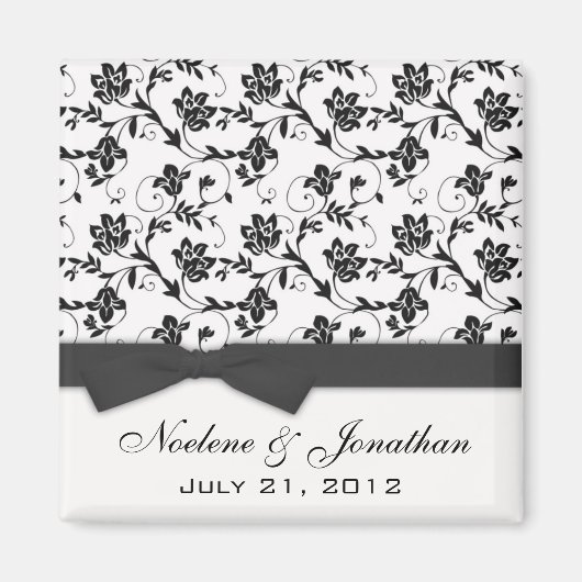 Black Bow Wedding Flower Magnet Magneet (Voorkant)