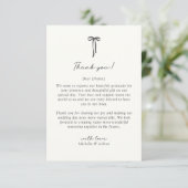 Black Bow, wedding thank you card Bedankkaart (Staand voorkant)