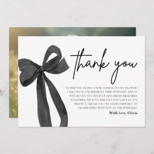 Black Bow Ze bindt de knoop aan de bedankkaart Kaart