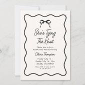 Black Bow Ze bindt de knoop Bachelorette Party Kaart (Voorkant)