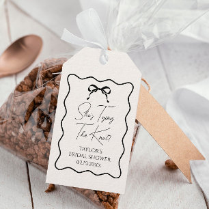 Black Bow Ze bindt de knoop Vrijgezellenfeest guns Cadeaulabel