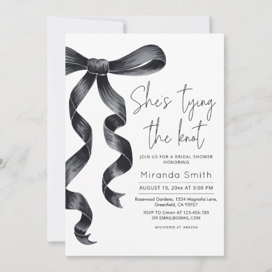 Black Bow Ze bindt het knoop Vrijgezellenfeest Kaart (Voorkant)