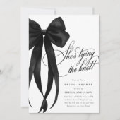Black Bow Ze bindt het knoop Vrijgezellenfeest Kaart (Voorkant)