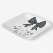 Black Bow Ze bindt het knoop Vrijgezellenfeest Papieren Bordje (Gebogen)