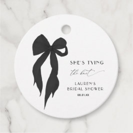 Black Bow Ze is de knoop Vrijgezellenfeest Bedankjes Labels
