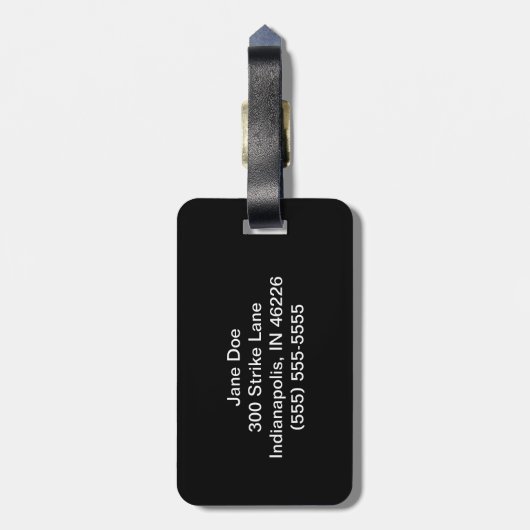 Black Bowling Bag Label Bagagelabel (Achterkant verticaal)