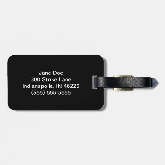 Black Bowling Bag Label Bagagelabel (Achterkant horizontaal)