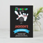 Black Bowling Ball Invitation Anniversaire (Debout devant)