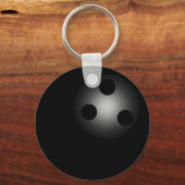 Black Bowling Ball Plain Simple Sleutelhanger (Voorkant)