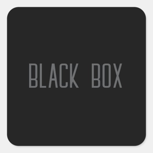 Black Box - Typografie Sticker (Voorkant)