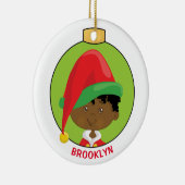 Black Boy Elf Keramisch Ornament (Rechts)