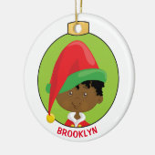 Black Boy Elf Keramisch Ornament (Links)