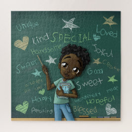 Black Boy en Positive Words Legpuzzel