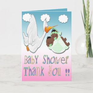 Black Boy & Girl Twins Baby shower Dank je wel Bedankkaart