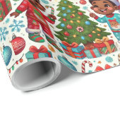 Black Boy Joy Holiday Gift Wrapping Cadeaupapier (Rol Hoek)